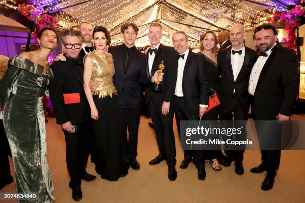 Rachael Penfold , Jonathan Glazer and James Wilson attend the Governors Ball during the 96th Annual Academy Awards at Dolby Theatre on March 10, 2024...