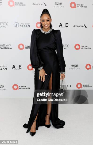 Tia Mowry attends the Elton John AIDS Foundation's 32nd Annual Academy Awards Viewing Party on March 10, 2024 in West Hollywood, California.