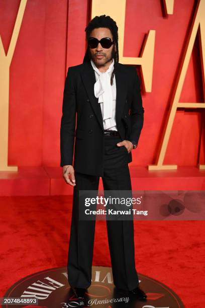 Lenny Kravitz attends the 2024 Vanity Fair Oscar Party hosted by Radhika Jones at Wallis Annenberg Center for the Performing Arts on March 10, 2024...