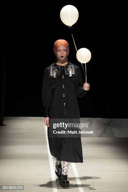 Model walks the runway at the pays des fées show during the Rakuten Fashion Week TOKYO 2024 A/W at Shibuya Hikarie Hikarie Hall B on March 11, 2024...