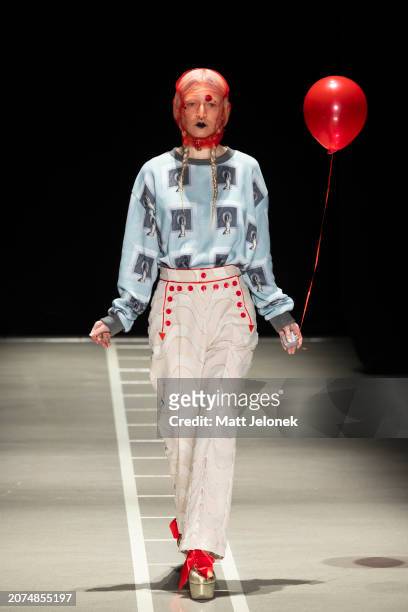 Model walks the runway at the pays des fées show during the Rakuten Fashion Week TOKYO 2024 A/W at Shibuya Hikarie Hikarie Hall B on March 11, 2024...