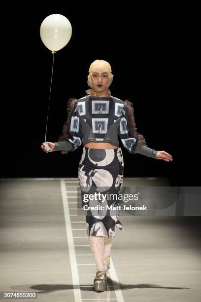 Model walks the runway at the pays des fées show during the Rakuten Fashion Week TOKYO 2024 A/W at Shibuya Hikarie Hikarie Hall B on March 11, 2024...