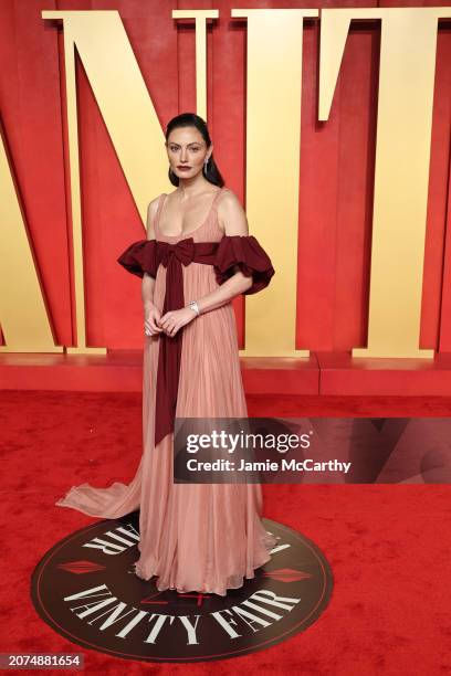 Phoebe Tonkin attends the 2024 Vanity Fair Oscar Party Hosted By Radhika Jones at Wallis Annenberg Center for the Performing Arts on March 10, 2024...