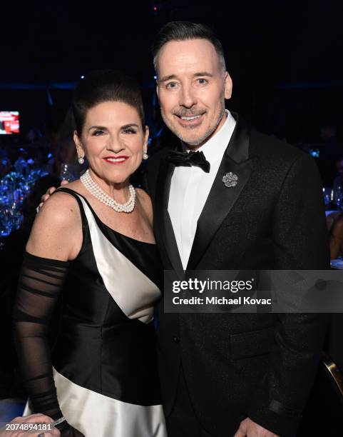 Tani Austin and David Furnish attend the Elton John AIDS Foundation's 32nd Annual Academy Awards Viewing Party on March 10, 2024 in West Hollywood,...