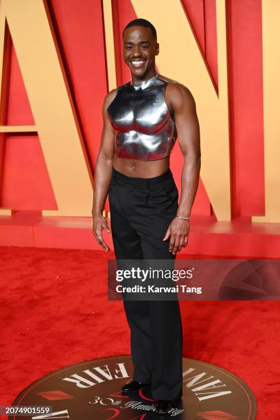 Ncuti Gatwa attends the 2024 Vanity Fair Oscar Party hosted by Radhika Jones at Wallis Annenberg Center for the Performing Arts on March 10, 2024 in...