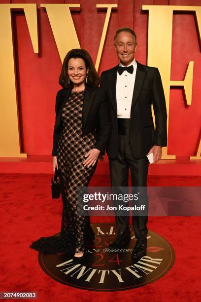 Fran Drescher and Peter Marc Jacobson attend the 2024 Vanity Fair Oscar Party Hosted By Radhika Jones at Wallis Annenberg Center for the Performing...