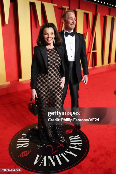 Fran Drescher and Peter Marc Jacobson attend the 2024 Vanity Fair Oscar Party Hosted By Radhika Jones at Wallis Annenberg Center for the Performing...