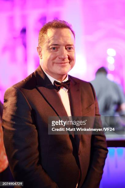 Brendan Fraser attends the 2024 Vanity Fair Oscar Party Hosted By Radhika Jones at Wallis Annenberg Center for the Performing Arts on March 10, 2024...