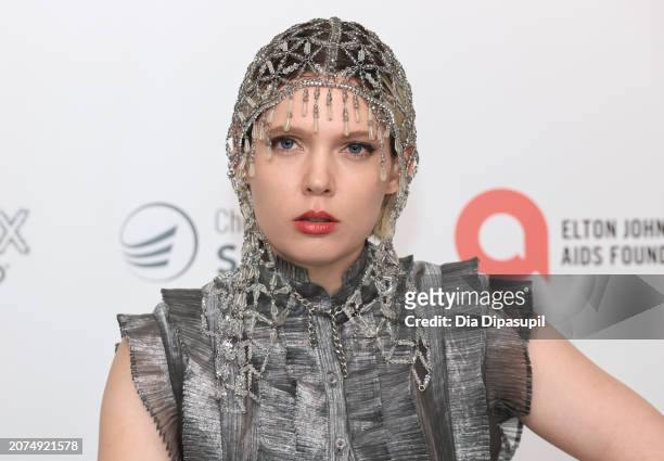 Skye Aurelia attends the Elton John AIDS Foundation's 32nd Annual Academy Awards Viewing Party on March 10, 2024 in West Hollywood, California.
