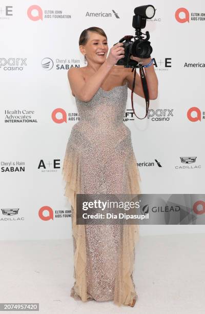 Sharon Stone attends the Elton John AIDS Foundation's 32nd Annual Academy Awards Viewing Party on March 10, 2024 in West Hollywood, California.