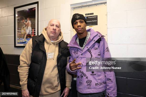 Steve Lobel and A Boogie wit da Hoodie attend the Love Hard Tour With Keyshia Cole, Trey Songz, Jaheim & K. Michelle at Barclays Center on March 10,...