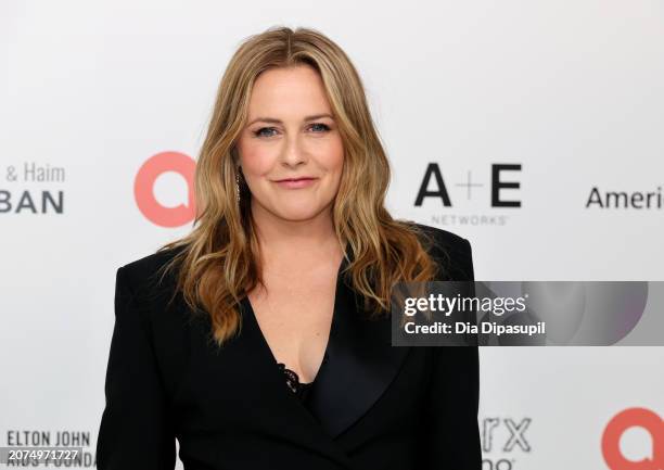 Alicia Silverstone attends the Elton John AIDS Foundation's 32nd Annual Academy Awards Viewing Party on March 10, 2024 in West Hollywood, California.