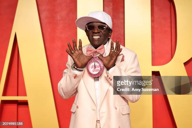 Flavor Flav attends the 2024 Vanity Fair Oscar Party Hosted By Radhika Jones at Wallis Annenberg Center for the Performing Arts on March 10, 2024 in...