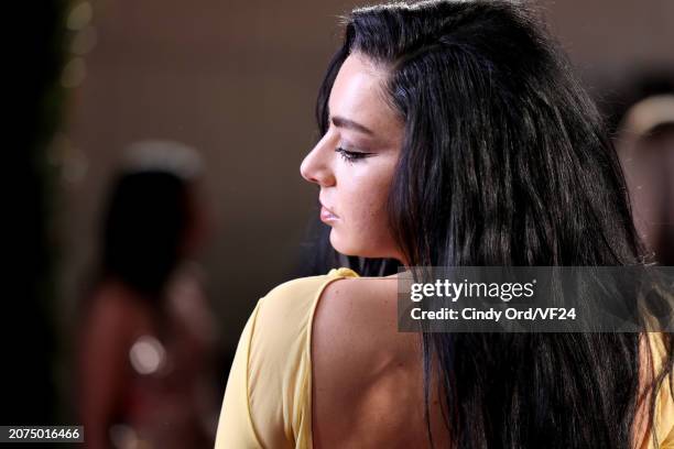 Charli XCX attends the 2024 Vanity Fair Oscar Party Hosted By Radhika Jones at Wallis Annenberg Center for the Performing Arts on March 10, 2024 in...