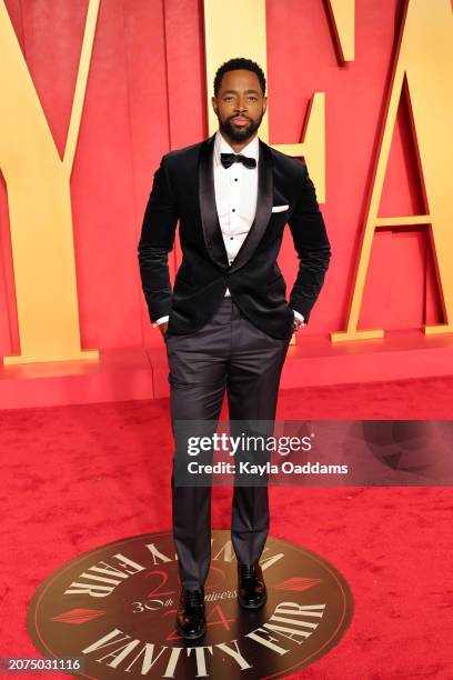 Jay Ellis attends the 2024 Vanity Fair Oscar Party Hosted By Radhika Jones at Wallis Annenberg Center for the Performing Arts on March 10, 2024 in...