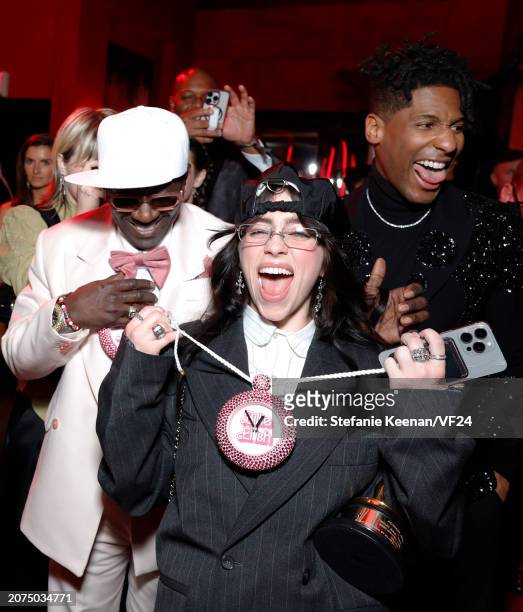 Flavor Flav, Billie Eilish, and Jon Batiste attend the 2024 Vanity Fair Oscar Party Hosted By Radhika Jones at Wallis Annenberg Center for the...