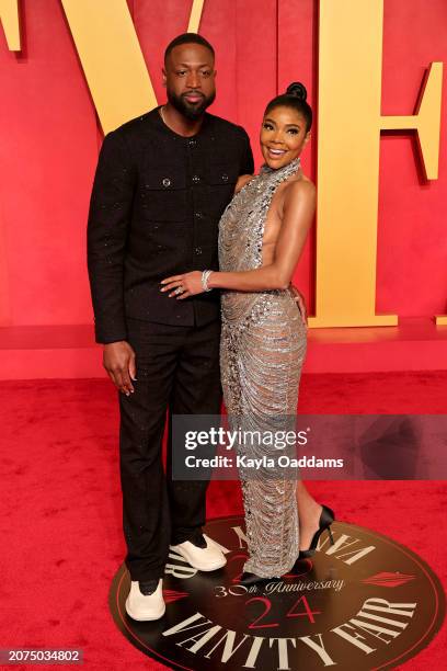 Dwyane Wade and Gabrielle Union attend the 2024 Vanity Fair Oscar Party Hosted By Radhika Jones at Wallis Annenberg Center for the Performing Arts on...