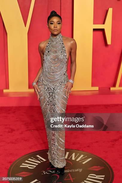 Gabrielle Union attends the 2024 Vanity Fair Oscar Party Hosted By Radhika Jones at Wallis Annenberg Center for the Performing Arts on March 10, 2024...