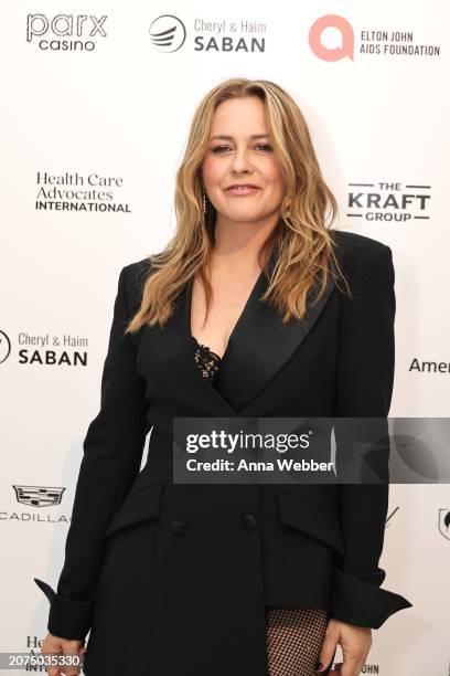 Alicia Silverstone attends Elton John AIDS Foundation's 32nd Annual Academy Awards Viewing Party on March 10, 2024 in West Hollywood, California.