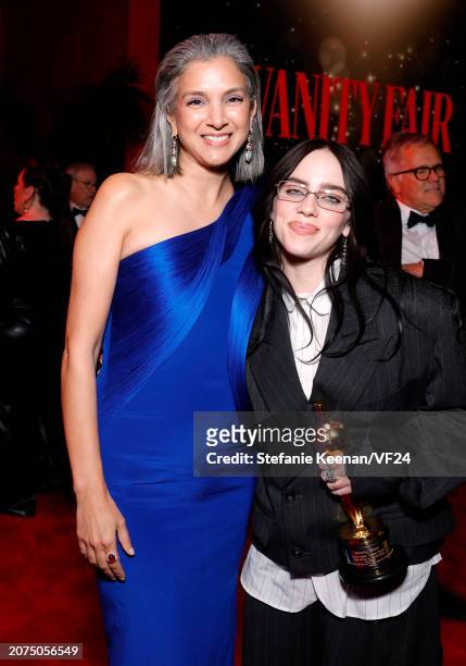 Radhika Jones, Editor-in-Chief of Vanity Fair, and Elizabeth Banks, and Billie Eilish attend the 2024 Vanity Fair Oscar Party Hosted By Radhika Jones...
