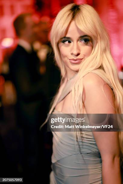 Camila Cabello attends the 2024 Vanity Fair Oscar Party Hosted By Radhika Jones at Wallis Annenberg Center for the Performing Arts on March 10, 2024...