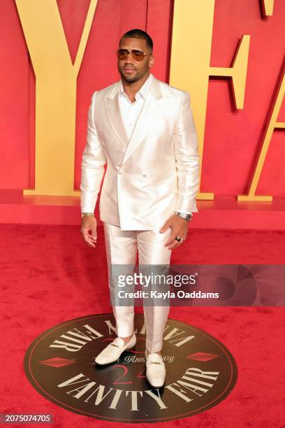 Russell Wilson attends the 2024 Vanity Fair Oscar Party Hosted By Radhika Jones at Wallis Annenberg Center for the Performing Arts on March 10, 2024...