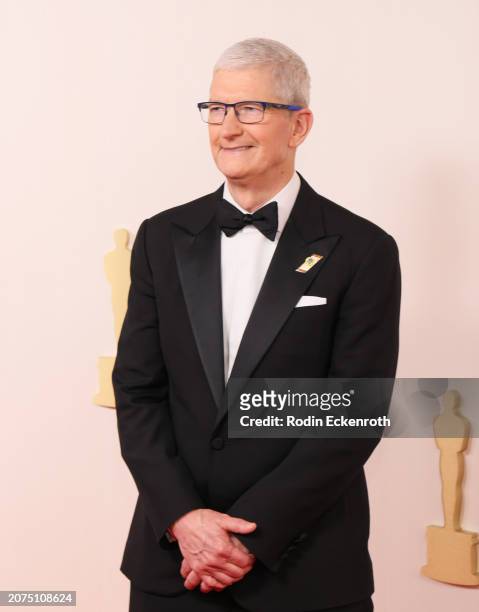 Tim Cook, CEO of Apple attends the 96th Annual Academy Awards on March 10, 2024 in Hollywood, California.