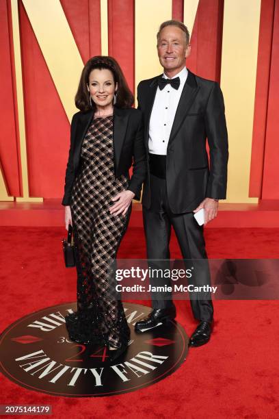 Fran Drescher and Peter Marc Jacobson attend the 2024 Vanity Fair Oscar Party Hosted By Radhika Jones at Wallis Annenberg Center for the Performing...