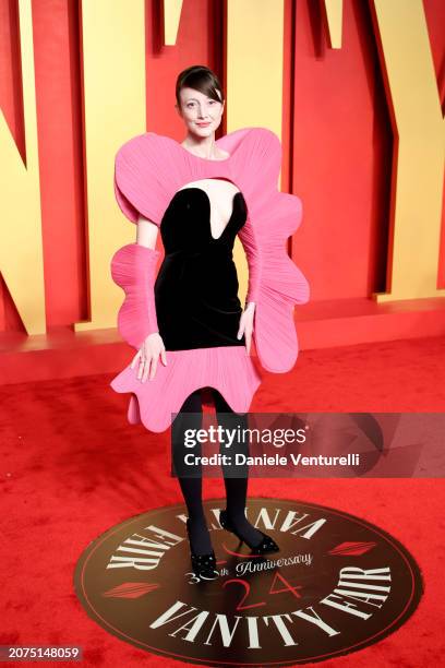 Andrea Riseborough attends the 2024 Vanity Fair Oscar Party Hosted By Radhika Jones at Wallis Annenberg Center for the Performing Arts on March 10,...