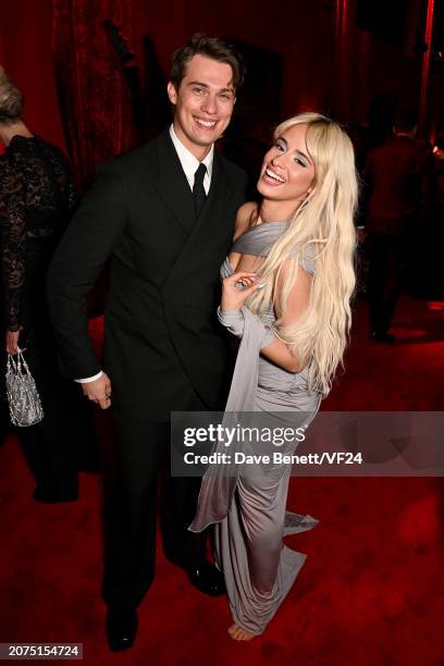 Nicholas Galitzine and Camila Cabello attend the 2024 Vanity Fair Oscar Party Hosted By Radhika Jones at Wallis Annenberg Center for the Performing...