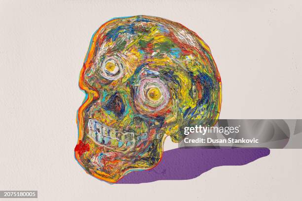 abstract non-fungible token skull - human skeleton drawing stock illustrations