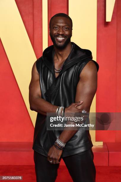 Aldis Hodge attends the 2024 Vanity Fair Oscar Party Hosted By Radhika Jones at Wallis Annenberg Center for the Performing Arts on March 10, 2024 in...