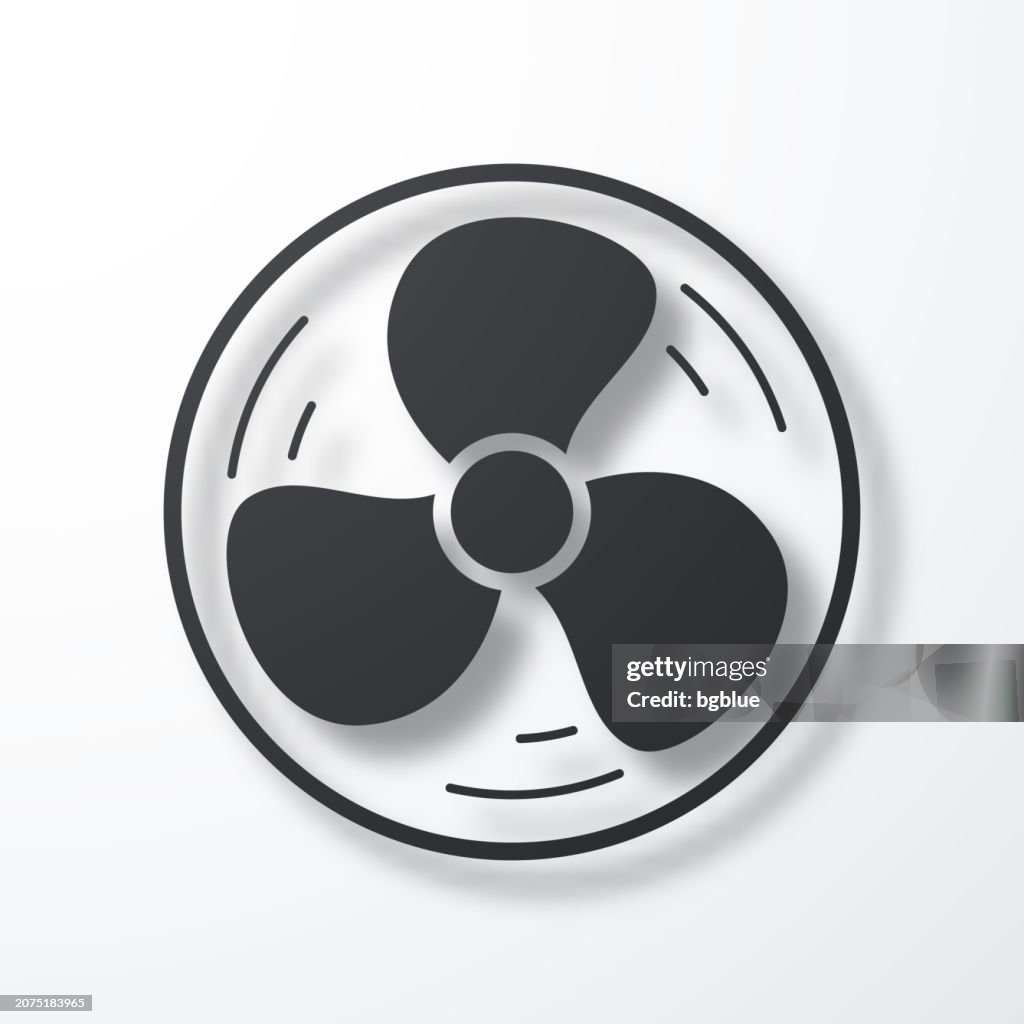 Fan. Icon with shadow on white background