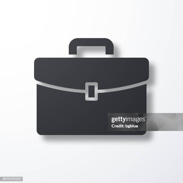 briefcase. icon with shadow on white background - leather briefcase stock illustrations