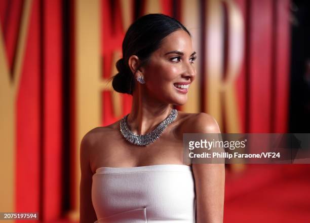 Olivia Munn attends the 2024 Vanity Fair Oscar Party Hosted By Radhika Jones at Wallis Annenberg Center for the Performing Arts on March 10, 2024 in...