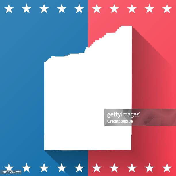 jackson county, oregon. map on blue and red background - medford oregon stock illustrations