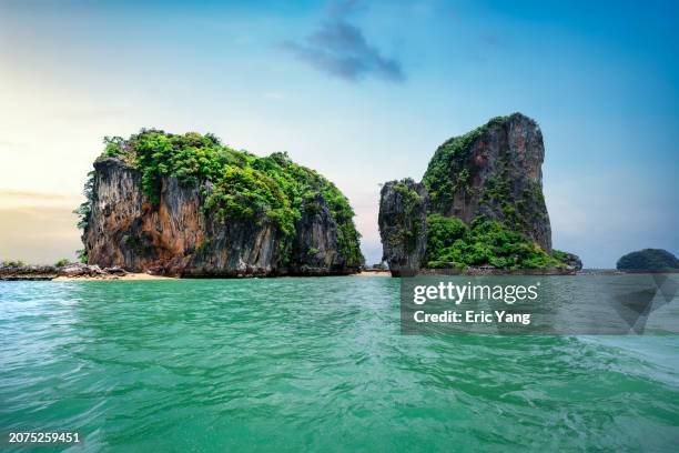 aerial beautiful phang nga bay - phang nga bay stock pictures, royalty-free photos & images