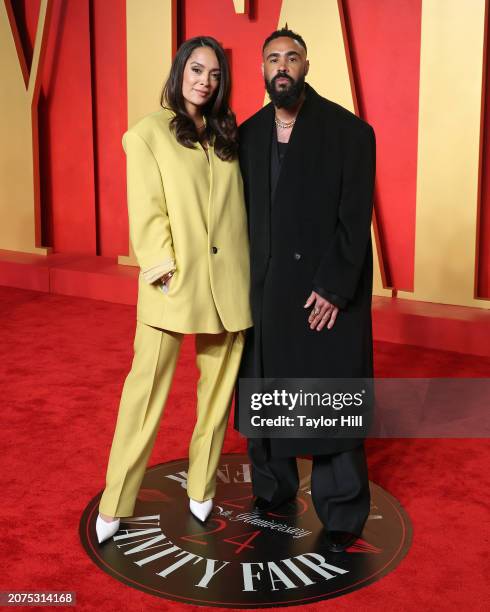 Desiree Manuel and Jerry Lorenzo attend the 2024 Vanity Fair Oscar Party hosted by Radhika Jones at Wallis Annenberg Center for the Performing Arts...