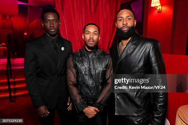 Damson Idris, Kelvin Harrison Jr. And Odell Beckham Jr. Attend the 2024 Vanity Fair Oscar Party Hosted By Radhika Jones at Wallis Annenberg Center...