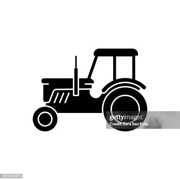 tractor solid icon design. suitable for infographics, web pages, mobile apps, ui, ux, and gui design. - spraying crops stock illustrations
