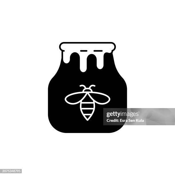 honey jar solid icon design. suitable for infographics, web pages, mobile apps, ui, ux, and gui design. - bee keeper stock illustrations