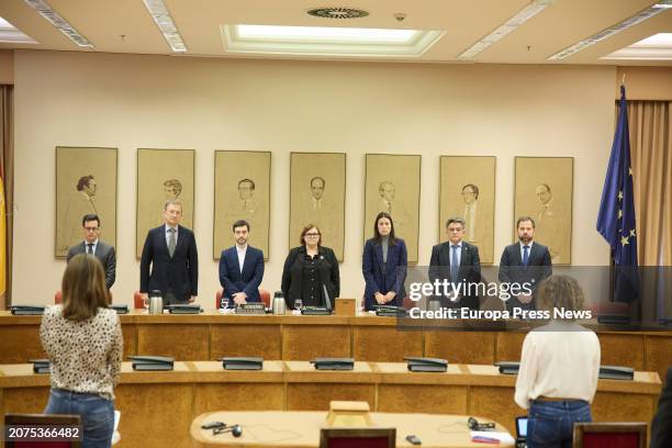 The Minister of Social Rights, Consumption and Agenda 2030, Pablo Bustinduy , delivers statements upon his arrival at the Joint Commission for the...