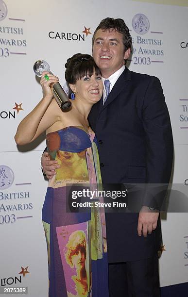 Television soap stars Kasey Ainsworth and Shane Richie in the press room at BBC Television Centre in West London on May 10, 2003 after the 5th Annual...