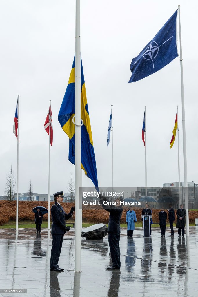 NATO Ceremony Marks Sweden's New Membership In Military Alliance