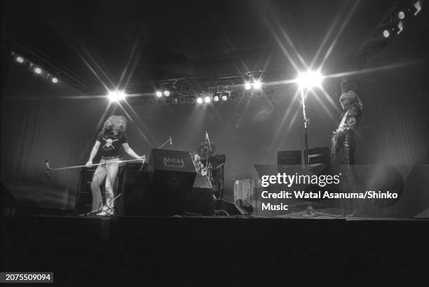 Bad Company play at 'The Great British Music Festival' at Olynpia in London on 2nd January 1976. Mick Ralphs , guitar, Paul Rodgers , Simon Kirke...