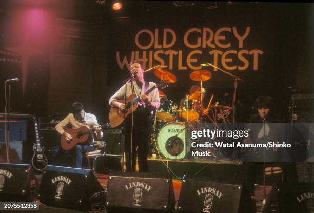 British band XTC perform on BBC TV music programme 'Old Grey Whistle Test' on 6th April 1982. Andy Partridge vocals, Colin Moulding , Terry Chambers...