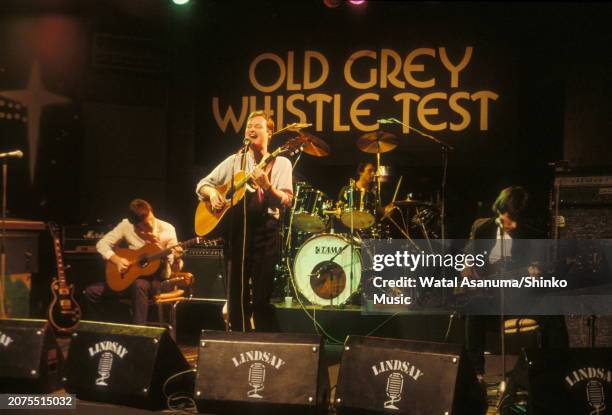 British band XTC perform on BBC TV music programme 'Old Grey Whistle Test' on 6th April 1982. Andy Partridge vocals, Colin Moulding , Terry Chambers...