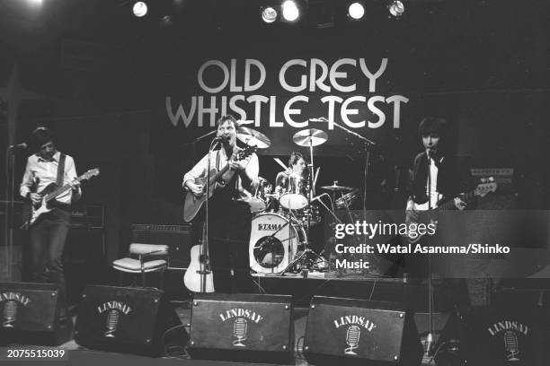 British band XTC perform on BBC TV music programme 'Old Grey Whistle Test' on 6th April 1982. Andy Partridge vocals, Colin Moulding , Terry Chambers...