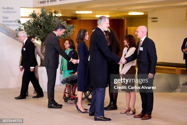 Prime Minister Pedro Sanchez, King Felipe VI of Spain and Queen Letizia of Spain attend a commemorative event for the European Day of the Victims of...