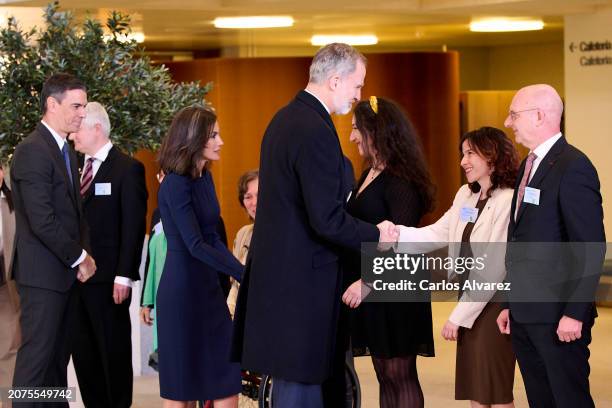 Prime Minister Pedro Sanchez, King Felipe VI of Spain and Queen Letizia of Spain attend a commemorative event for the European Day of the Victims of...